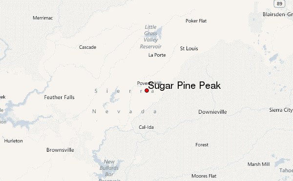 Sugar Pine Peak Location Map