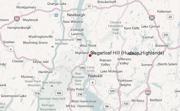 Sugarloaf Hill (Hudson Highlands) Location Map