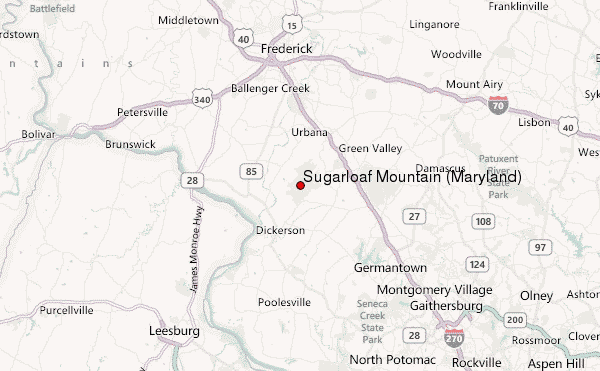 Sugarloaf Mountain (Maryland) Location Map