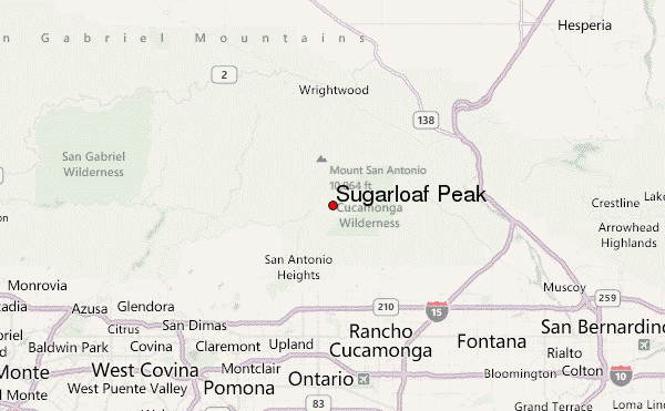 Sugarloaf Peak Location Map