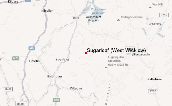 Sugarloaf (West Wicklow) Location Map