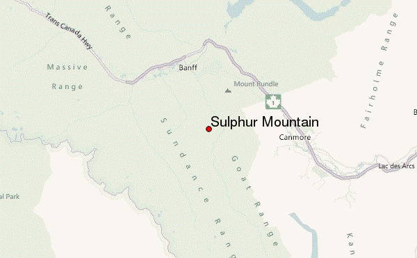 Sulphur Mountain Location Map