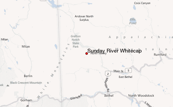 Sunday River Whitecap Location Map