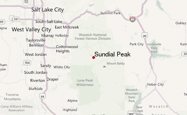 Sundial Peak Location Map
