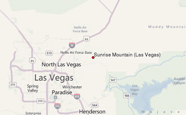 Sunrise Mountain (Las Vegas) Location Map