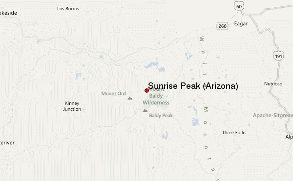 Sunrise Peak (Arizona) Location Map