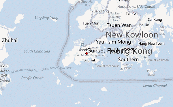 Sunset Peak (大東山) Location Map