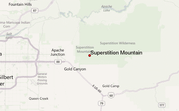 Superstition Mountain Location Map