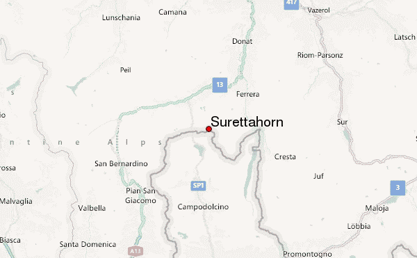 Surettahorn Location Map