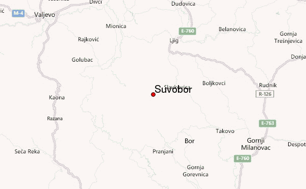Suvobor Location Map