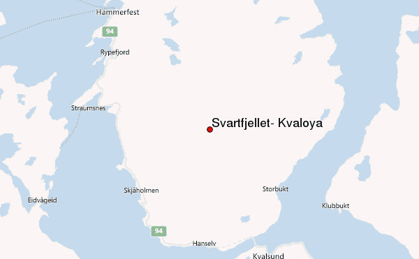 Svartfjellet, Kvaløya Location Map