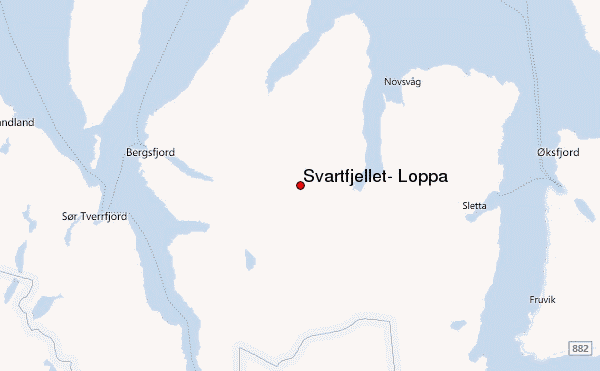 Svartfjellet, Loppa Location Map