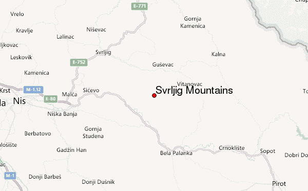 Svrljig Mountains Location Map
