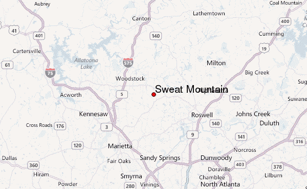 Sweat Mountain Location Map