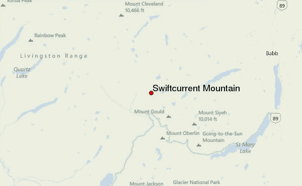 Swiftcurrent Mountain Location Map