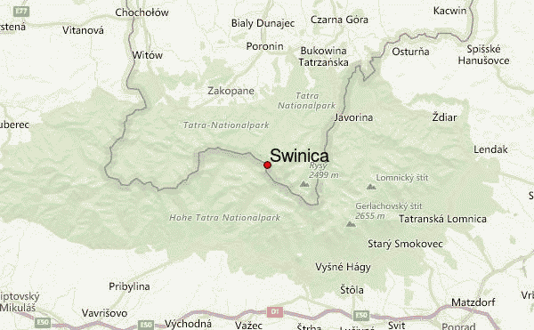 Swinica Location Map
