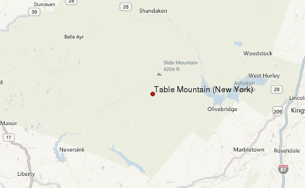 Table Mountain (New York) Location Map