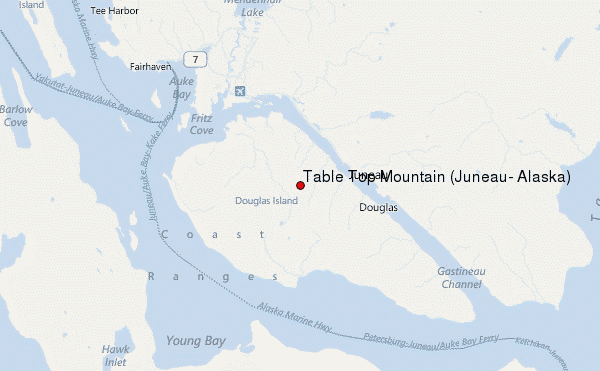 Table Top Mountain (Juneau, Alaska) Location Map
