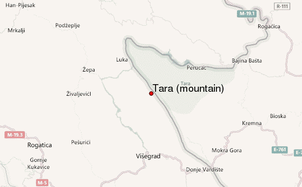 Tara (mountain) Location Map