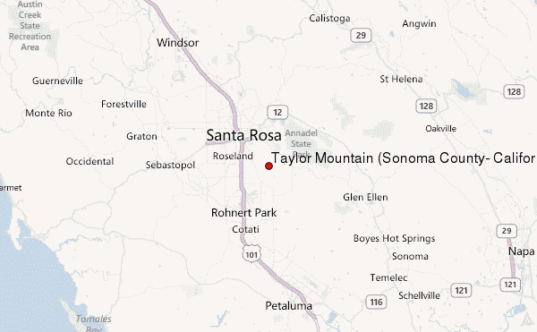 Taylor Mountain (Sonoma County, California) Location Map