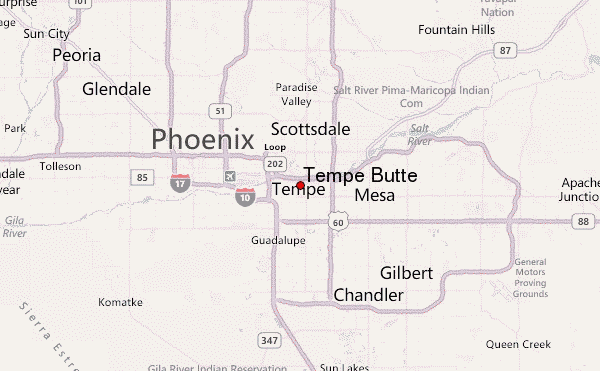 Tempe Butte Location Map