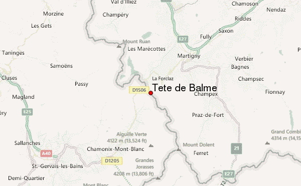 Tête de Balme Location Map
