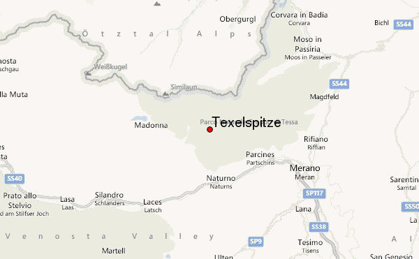 Texelspitze Location Map
