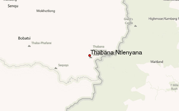 Thabana Ntlenyana Location Map