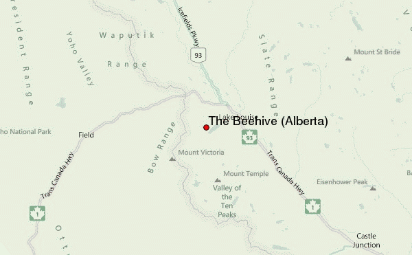The Beehive (Alberta) Location Map