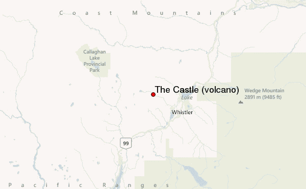 The Castle (volcano) Location Map