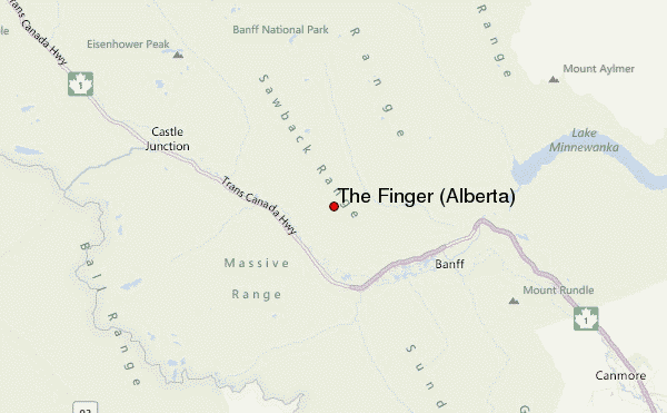 The Finger (Alberta) Location Map