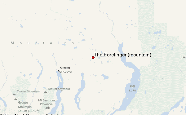 The Forefinger (mountain) Location Map