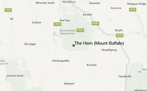 The Horn (Mount Buffalo) Location Map