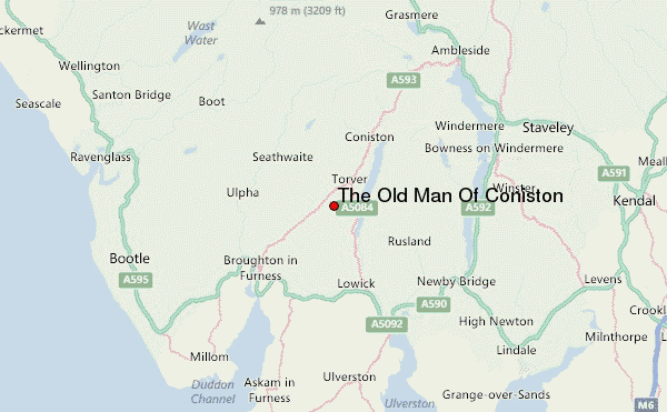 The Old Man Of Coniston Location Map