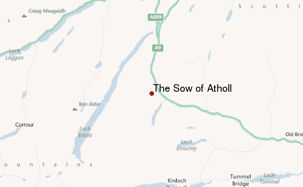 The Sow of Atholl Location Map