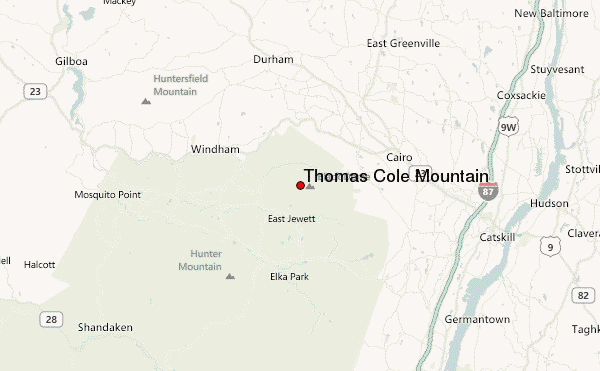 Thomas Cole Mountain Location Map