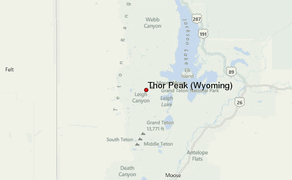 Thor Peak (Wyoming) Location Map