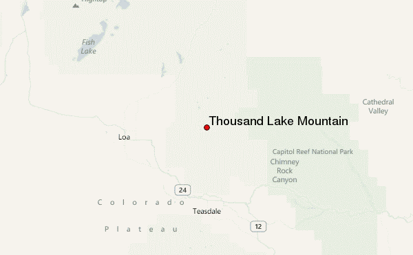 Thousand Lake Mountain Location Map