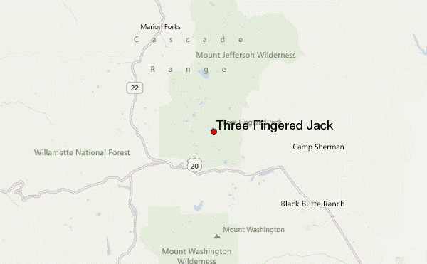 Three Fingered Jack Location Map