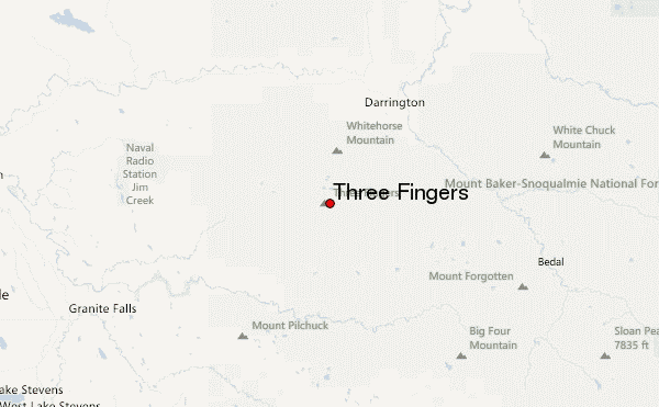 Three Fingers Location Map