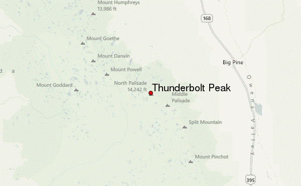 Thunderbolt Peak Location Map
