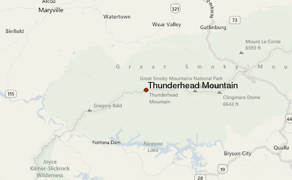 Thunderhead Mountain Location Map