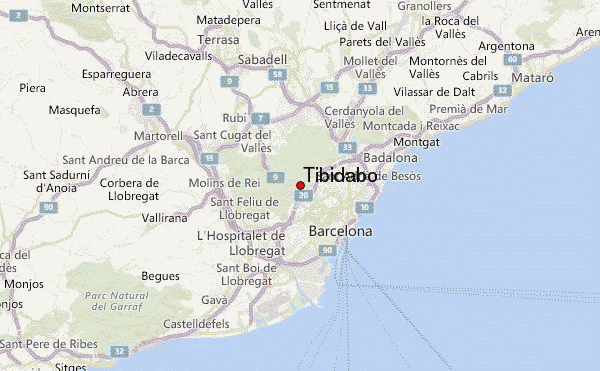 Tibidabo Location Map