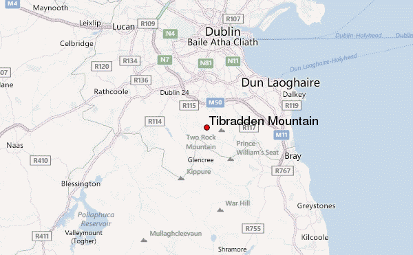 Tibradden Mountain Location Map
