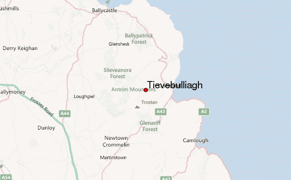 Tievebulliagh Location Map