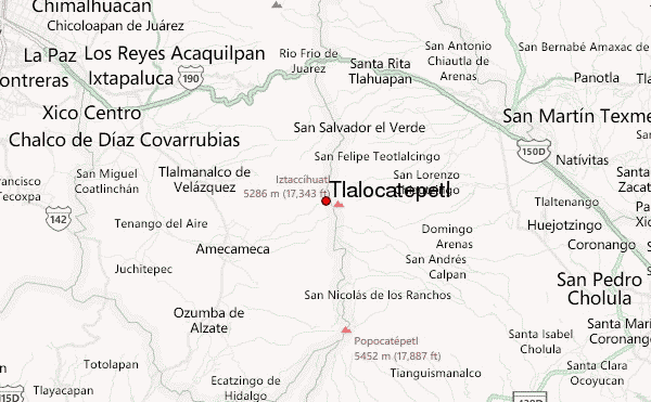 Tlalocatepetl Location Map