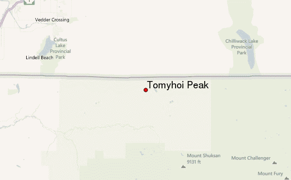 Tomyhoi Peak Location Map