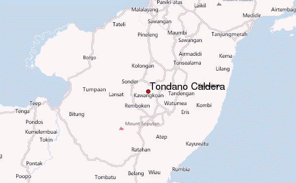 Tondano Caldera Location Map