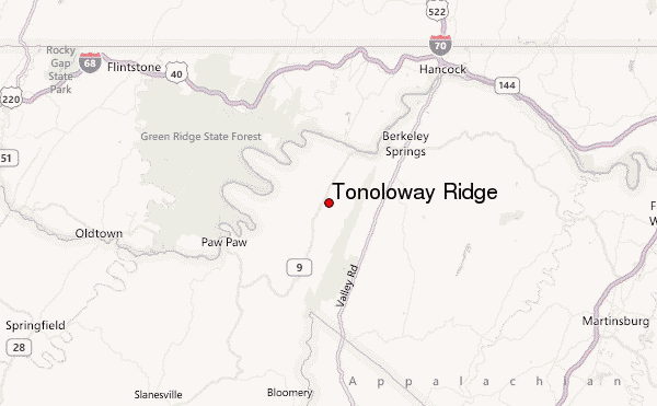 Tonoloway Ridge Location Map