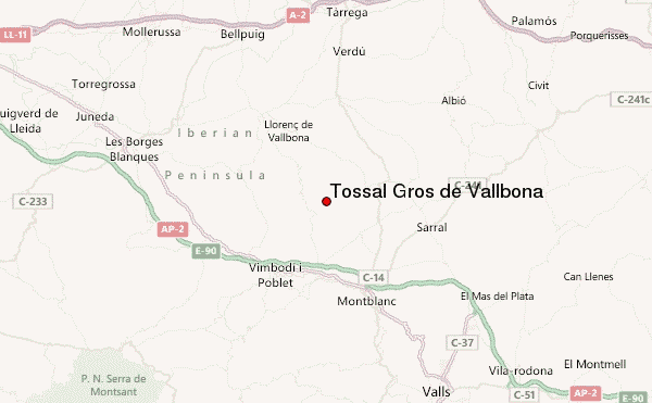 Tossal Gros de Vallbona Location Map